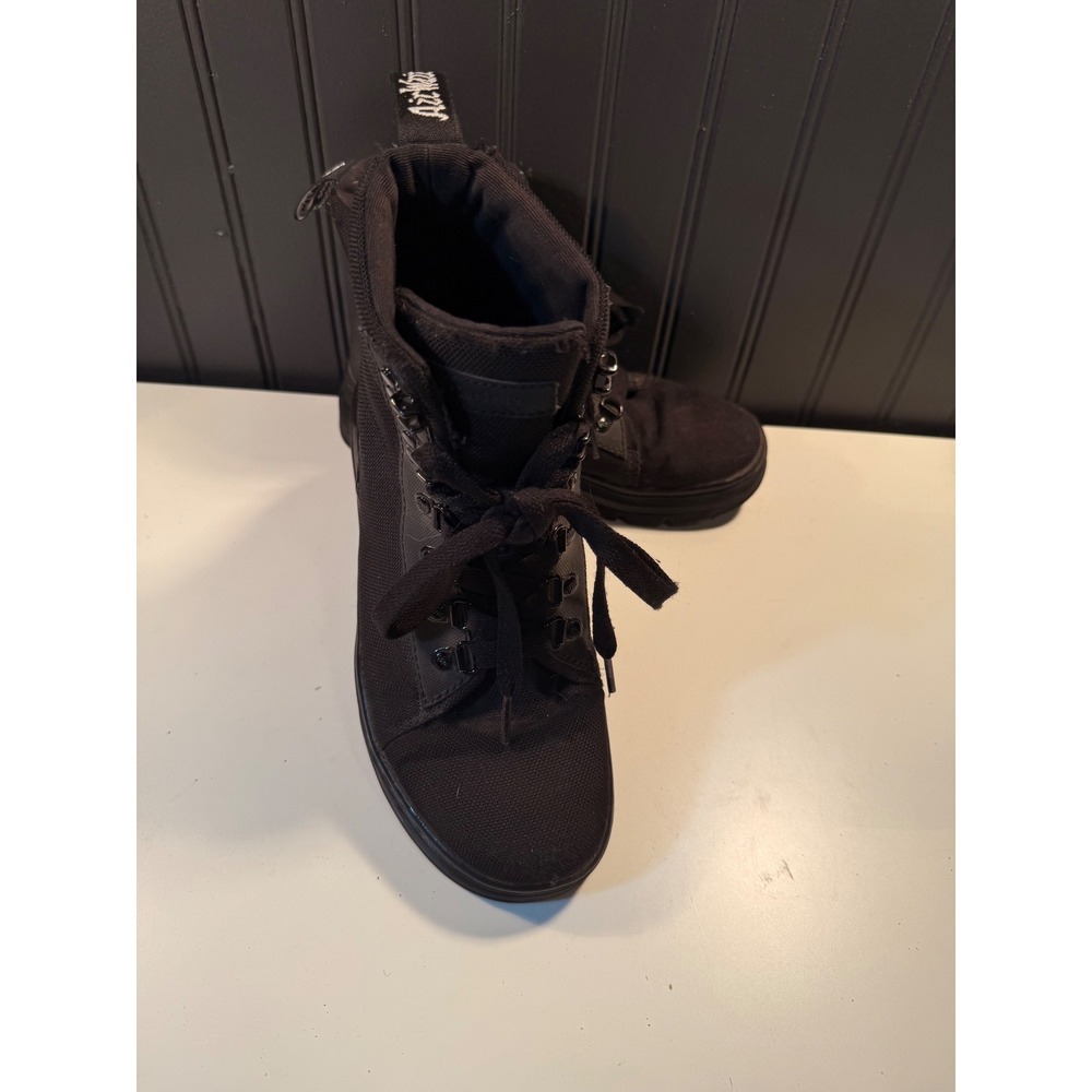 Dr. Martens Combs W Black Canvas Utility Combat Boots Womens Size 6 US L